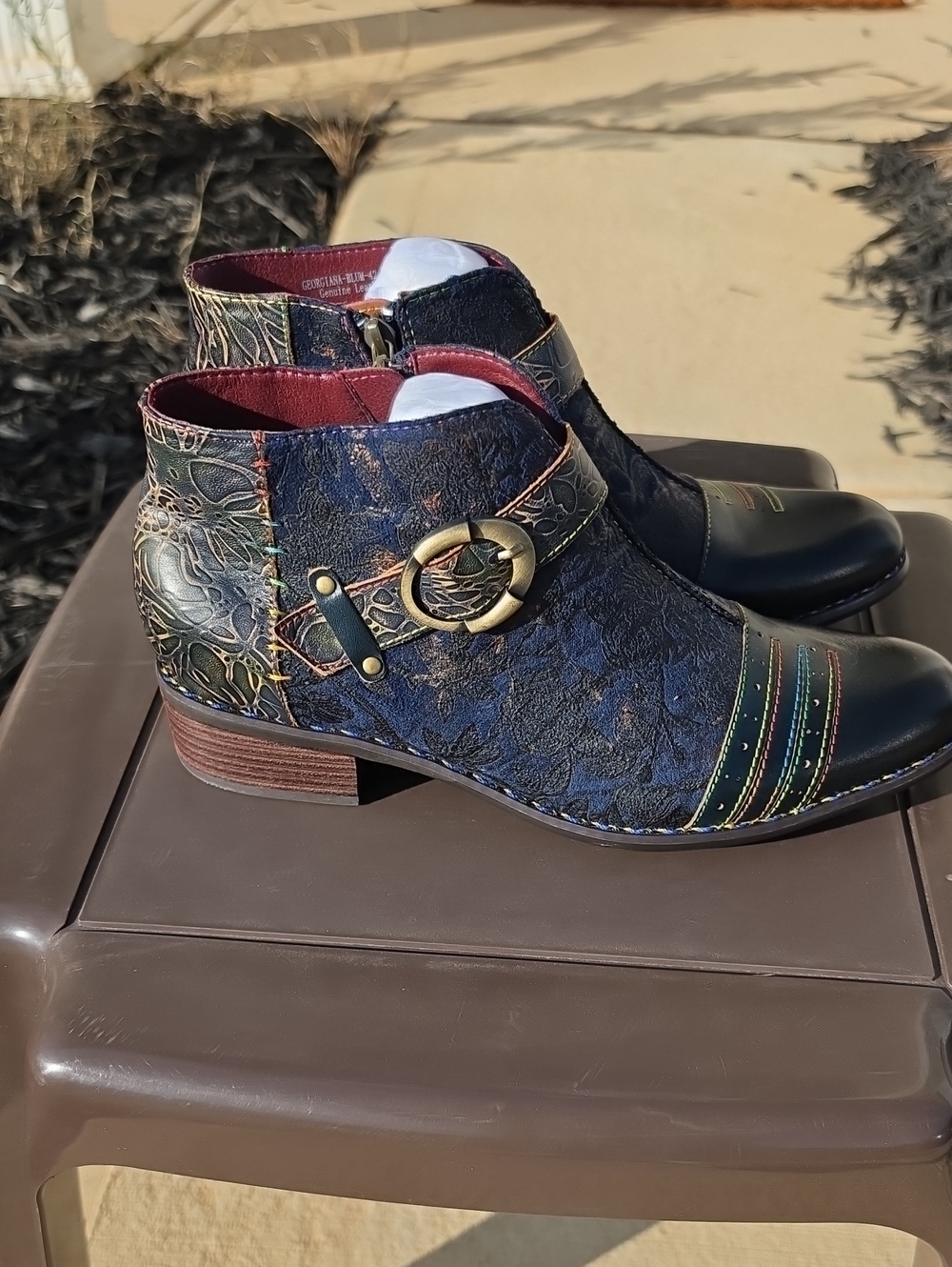 L'Artiste by Spring Step Georgiana Womens Size 42(11.5) Leather Blue Booties